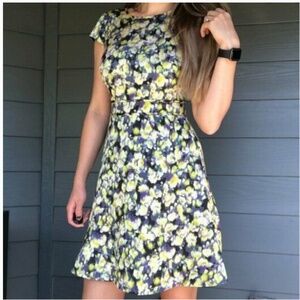 J. Crew Cap Sleeve Clover Floral Dress